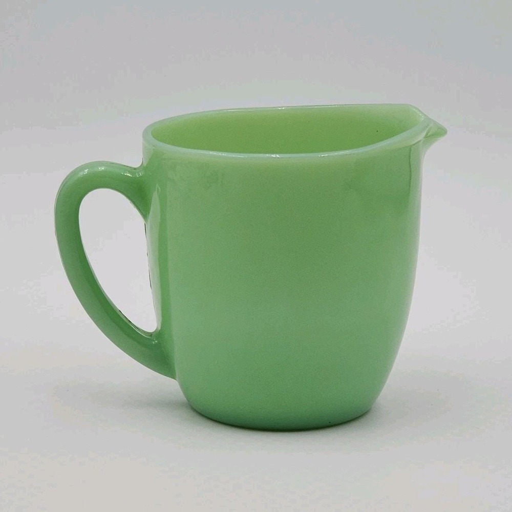Vintage Fire King Jadeite Green Cream Pitcher Anchor Hocking 1940s 1950s MCM